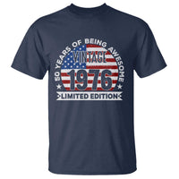 50th Birthday T Shirt Vintage 1976 50 Year Old Birthday American Flag