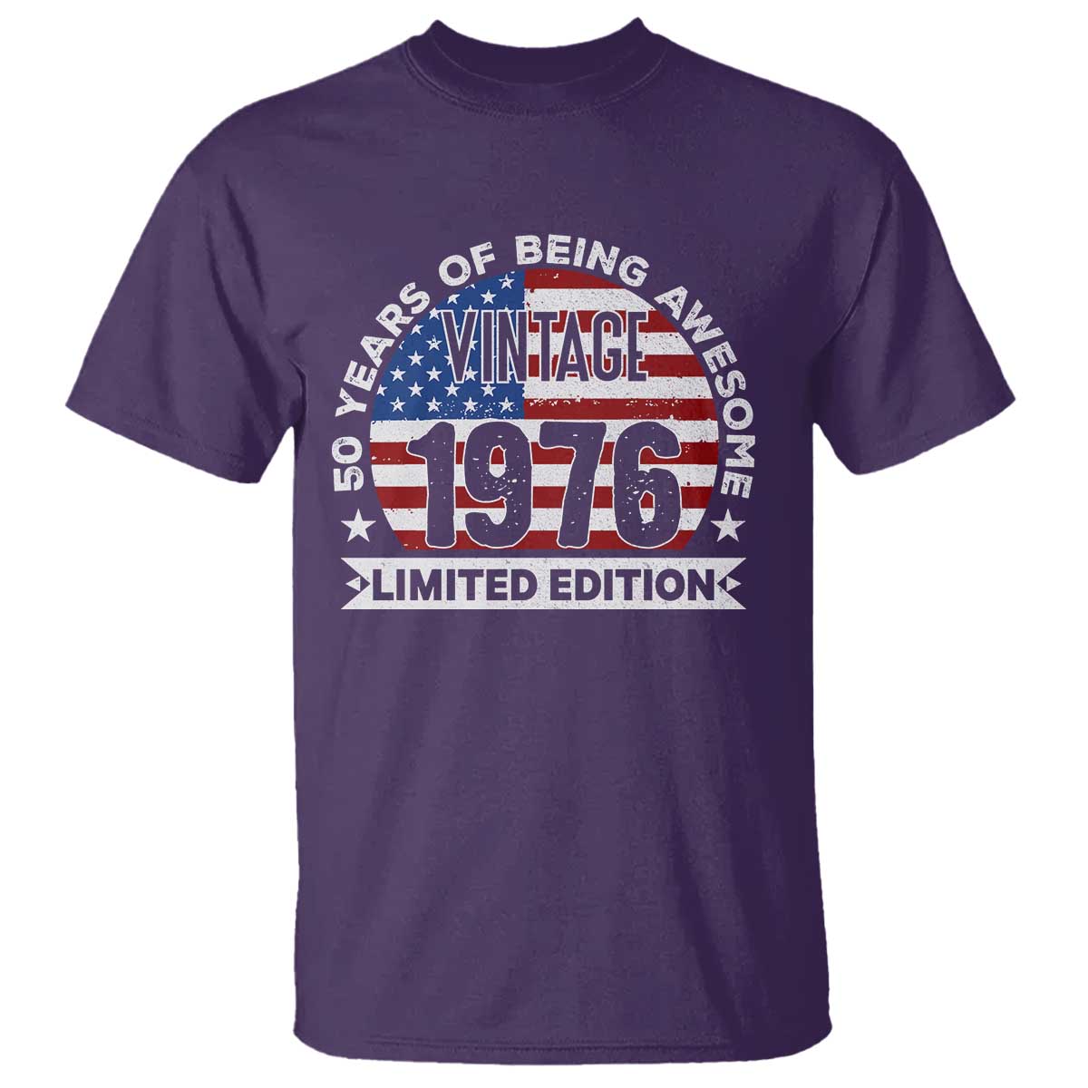 50th Birthday T Shirt Vintage 1976 50 Year Old Birthday American Flag