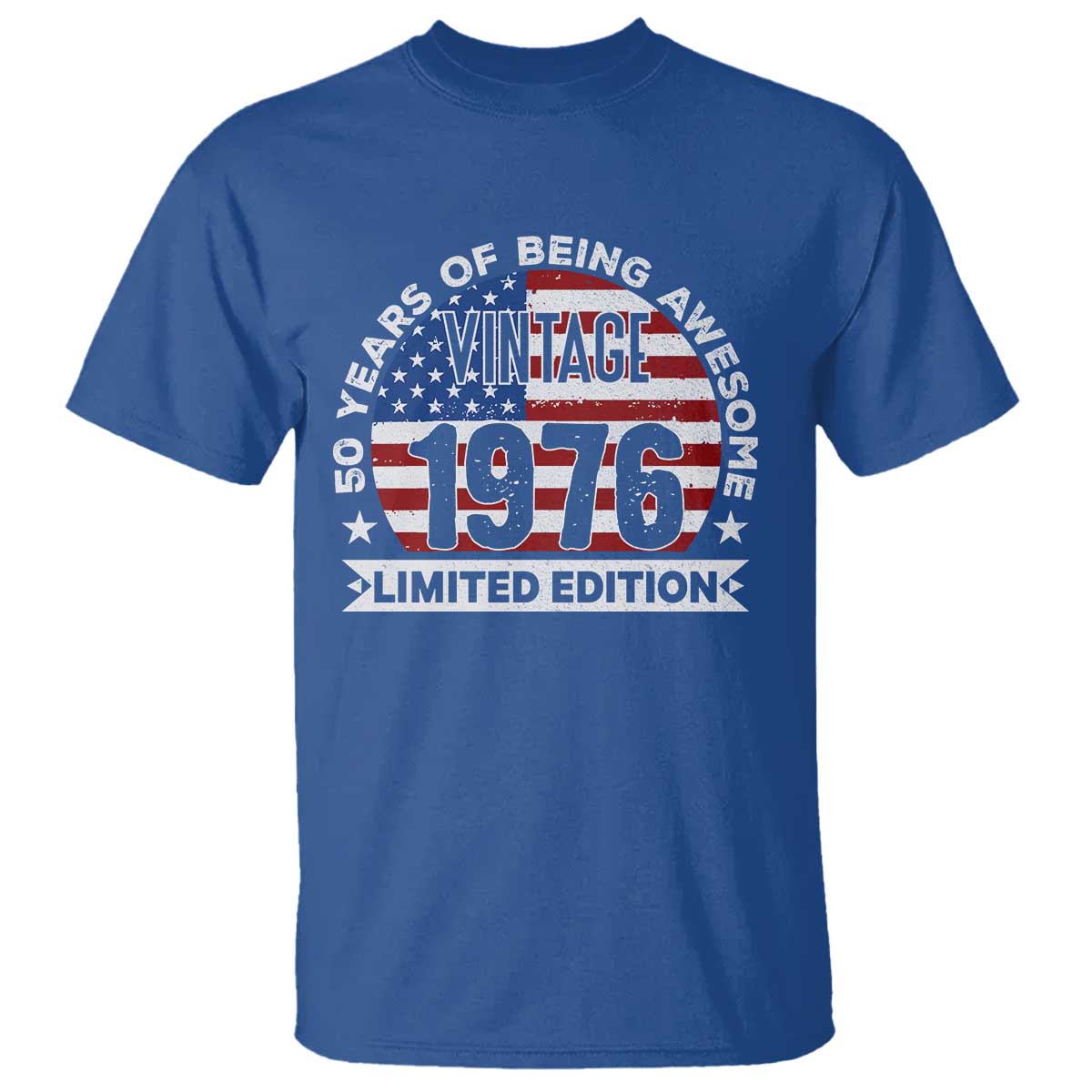 50th Birthday T Shirt Vintage 1976 50 Year Old Birthday American Flag