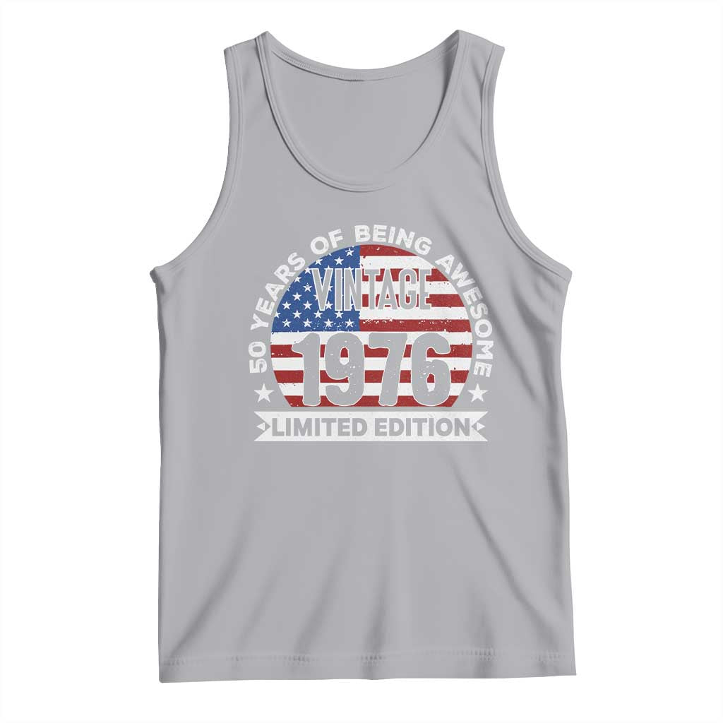 50th Birthday Tank Top Vintage 1976 50 Year Old Birthday American Flag
