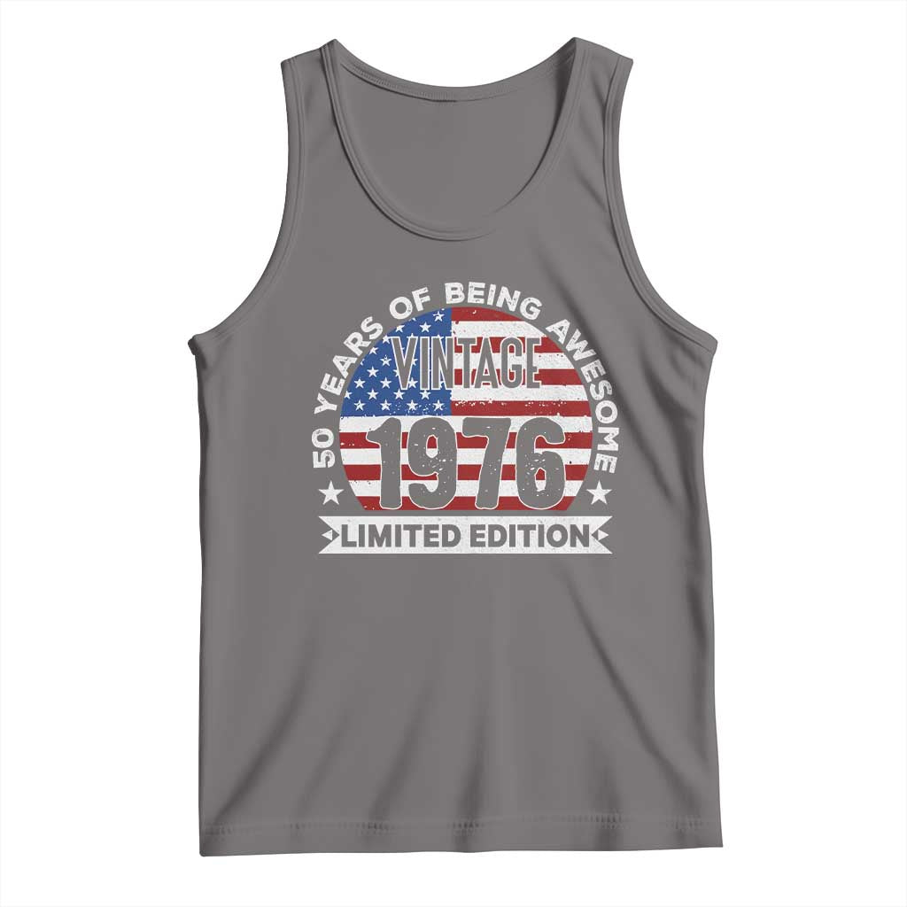 50th Birthday Tank Top Vintage 1976 50 Year Old Birthday American Flag