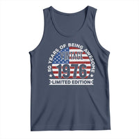50th Birthday Tank Top Vintage 1976 50 Year Old Birthday American Flag
