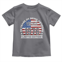 50th Birthday Toddler T Shirt Vintage 1976 50 Year Old Birthday American Flag