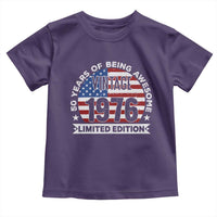 50th Birthday Toddler T Shirt Vintage 1976 50 Year Old Birthday American Flag