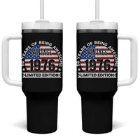 50th Birthday Tumbler With Handle Vintage 1976 50 Year Old Birthday American Flag