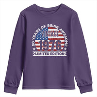 50th Birthday Youth Sweatshirt Vintage 1976 50 Year Old Birthday American Flag