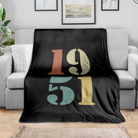 75th Birthday Throw Blanket Classic Retro 1951 70 Year Old Gifts