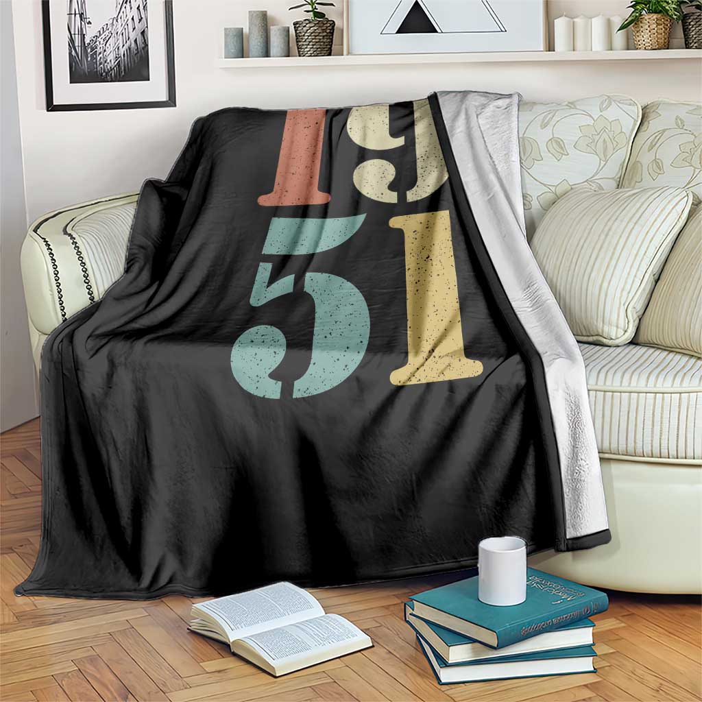 75th Birthday Throw Blanket Classic Retro 1951 70 Year Old Gifts