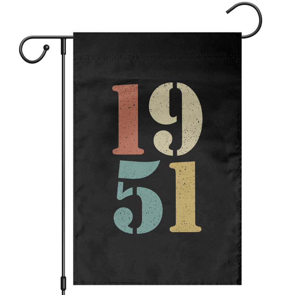 75th Birthday Garden Flag Classic Retro 1951 70 Year Old Gifts