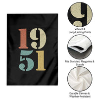 75th Birthday Garden Flag Classic Retro 1951 70 Year Old Gifts