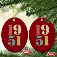 75th Birthday Ceramic Ornament Classic Retro 1951 70 Year Old Gifts