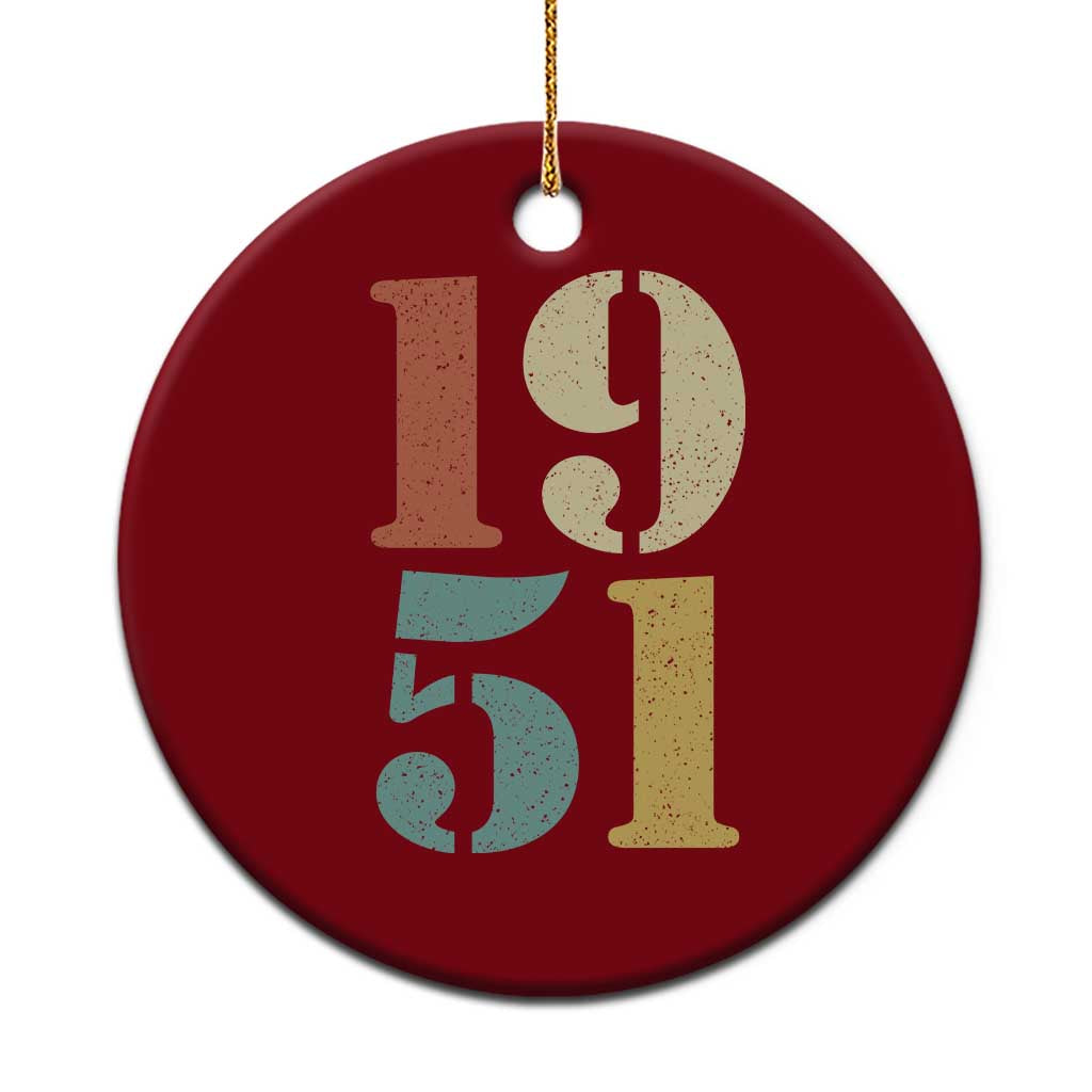 75th Birthday Ceramic Ornament Classic Retro 1951 70 Year Old Gifts