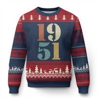 75th Birthday Ugly Christmas Sweater Classic Retro 1951 70 Year Old Gifts