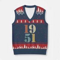 75th Birthday V-Neck Knit Sweater Vest Classic Retro 1951 70 Year Old Gifts