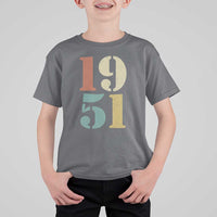 75th Birthday T Shirt For Kid Classic Retro 1951 70 Year Old Gifts