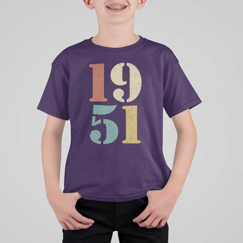 75th Birthday T Shirt For Kid Classic Retro 1951 70 Year Old Gifts