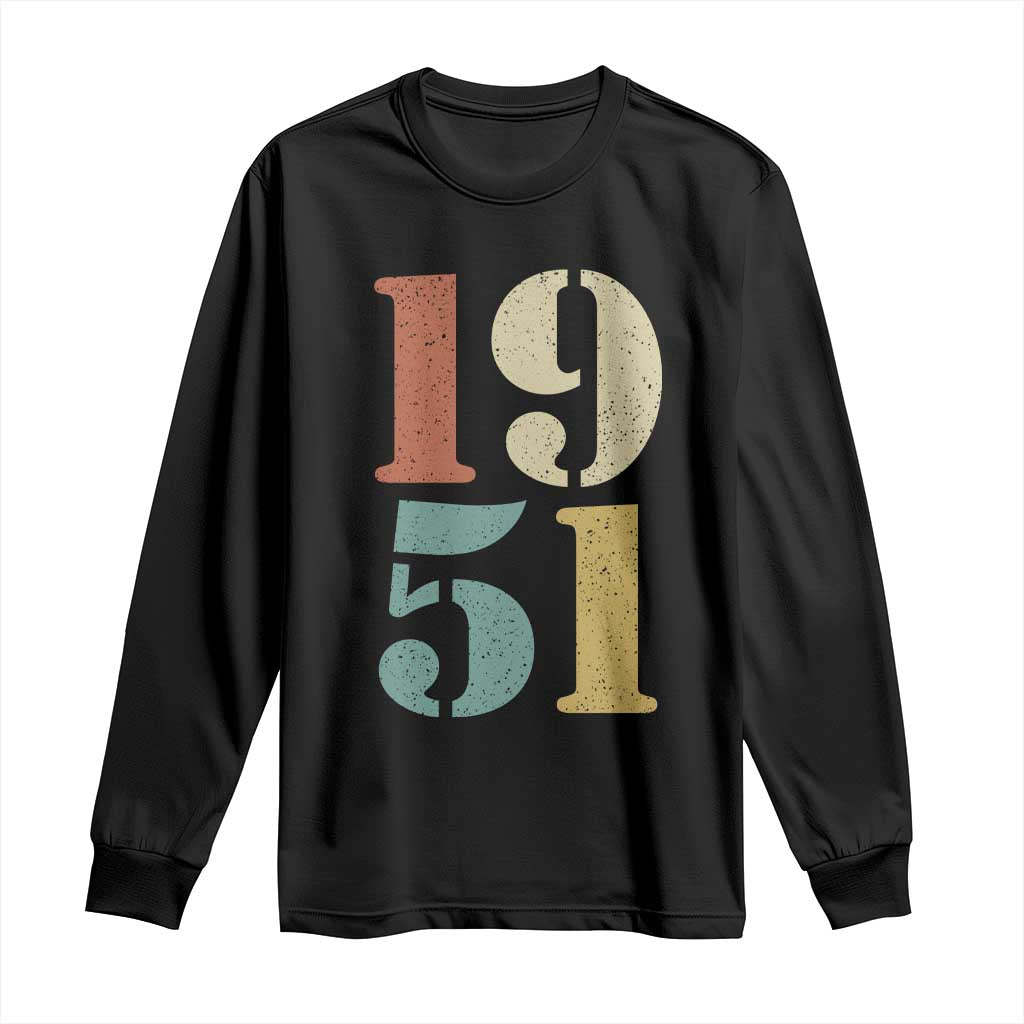 75th Birthday Long Sleeve Shirt Classic Retro 1951 70 Year Old Gifts