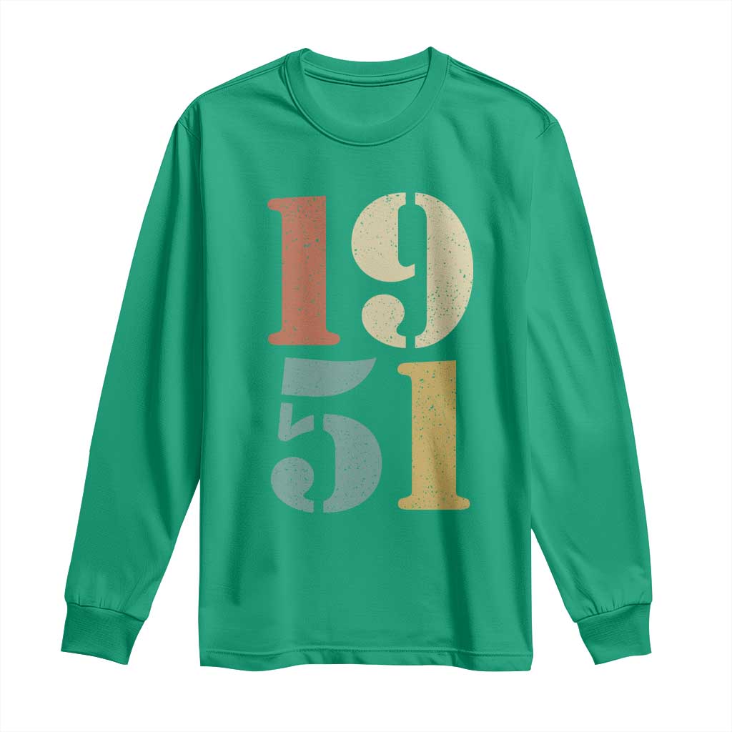 75th Birthday Long Sleeve Shirt Classic Retro 1951 70 Year Old Gifts