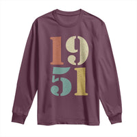 75th Birthday Long Sleeve Shirt Classic Retro 1951 70 Year Old Gifts