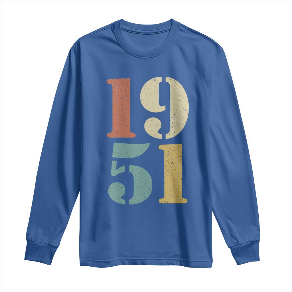 75th Birthday Long Sleeve Shirt Classic Retro 1951 70 Year Old Gifts