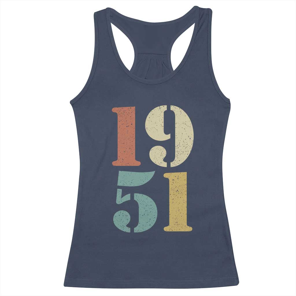 75th Birthday Racerback Tank Top Classic Retro 1951 70 Year Old Gifts