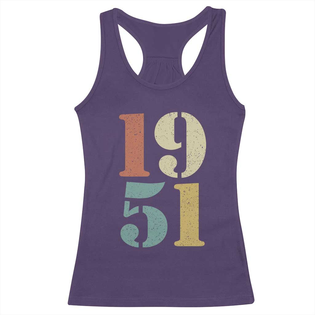 75th Birthday Racerback Tank Top Classic Retro 1951 70 Year Old Gifts