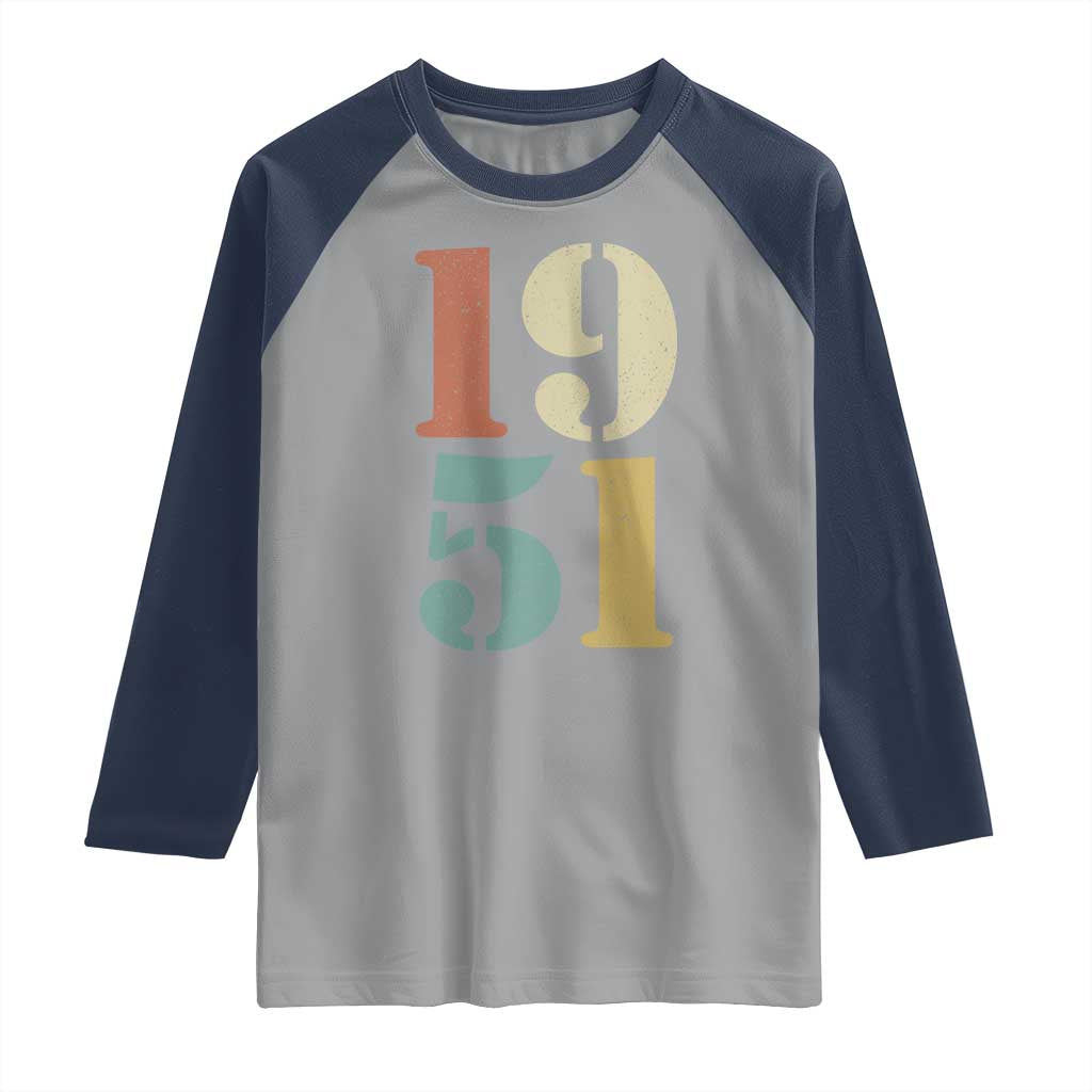 75th Birthday Raglan Shirt Classic Retro 1951 70 Year Old Gifts