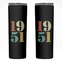 75th Birthday Skinny Tumbler Classic Retro 1951 70 Year Old Gifts