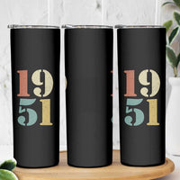 75th Birthday Skinny Tumbler Classic Retro 1951 70 Year Old Gifts