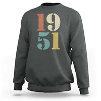 75th Birthday Sweatshirt Classic Retro 1951 70 Year Old Gifts