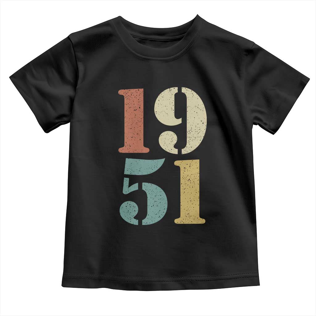 75th Birthday Toddler T Shirt Classic Retro 1951 70 Year Old Gifts