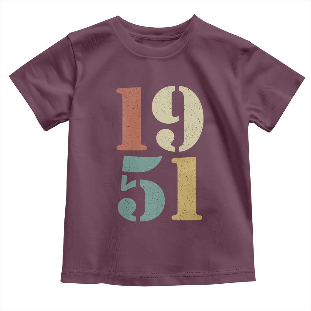 75th Birthday Toddler T Shirt Classic Retro 1951 70 Year Old Gifts