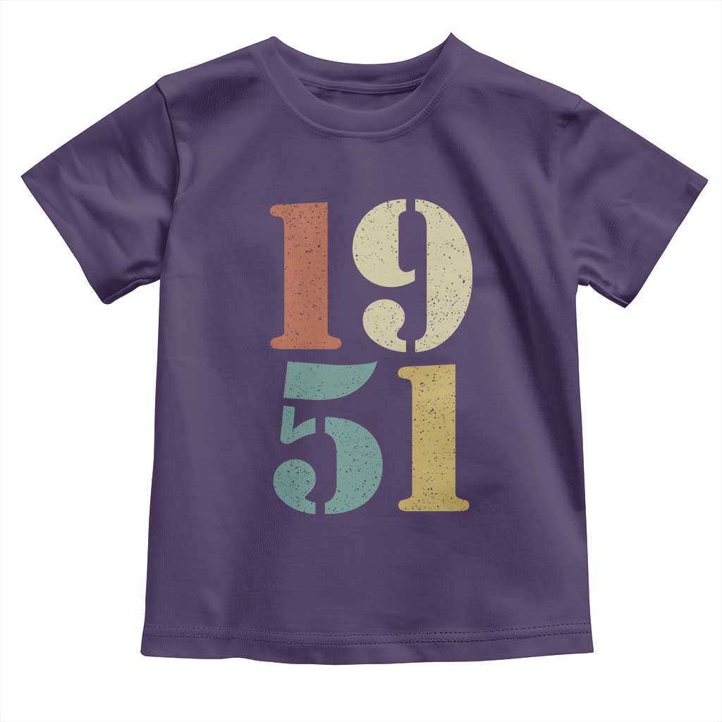 75th Birthday Toddler T Shirt Classic Retro 1951 70 Year Old Gifts