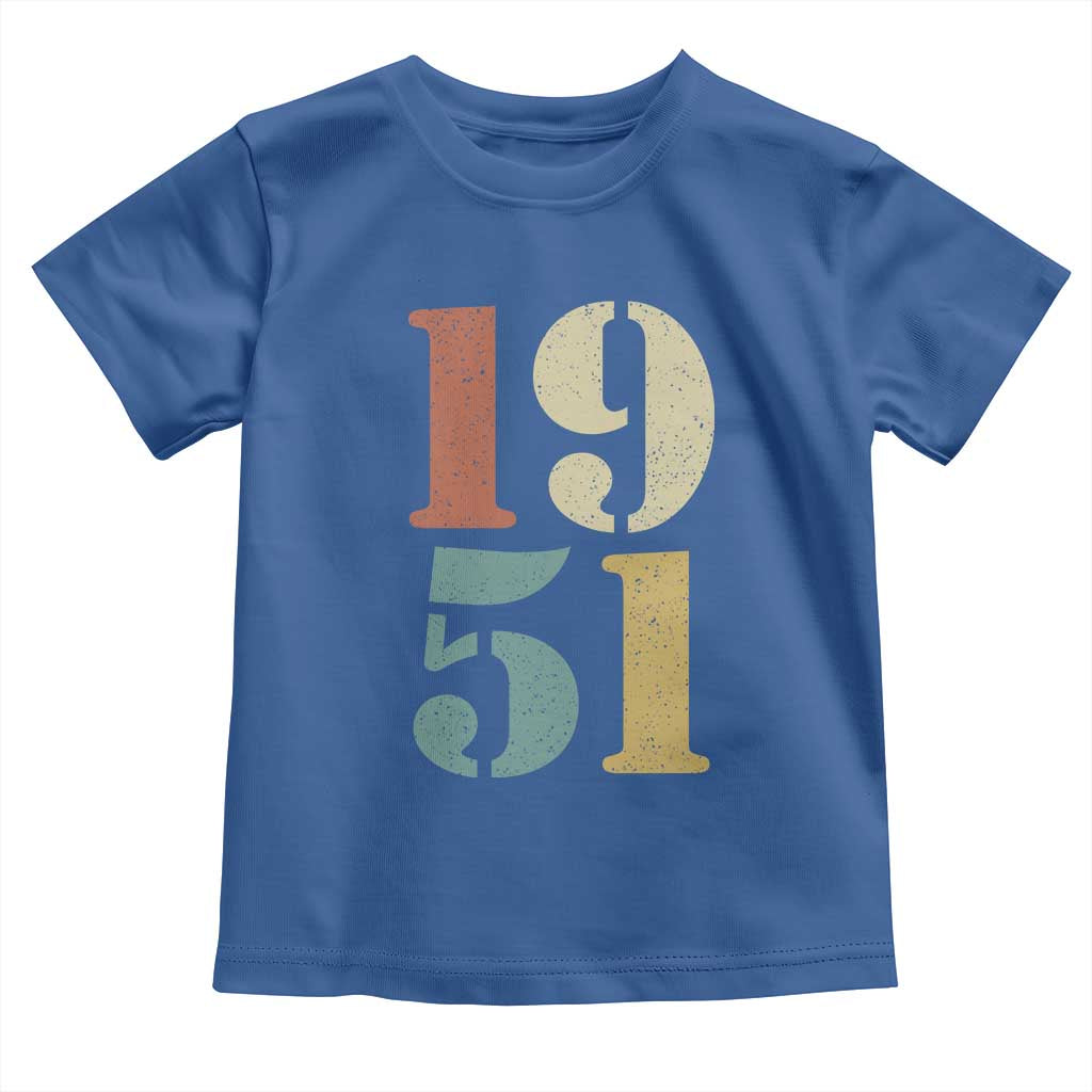 75th Birthday Toddler T Shirt Classic Retro 1951 70 Year Old Gifts