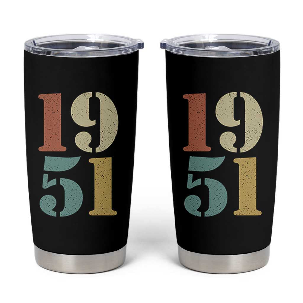 75th Birthday Tumbler Cup Classic Retro 1951 70 Year Old Gifts