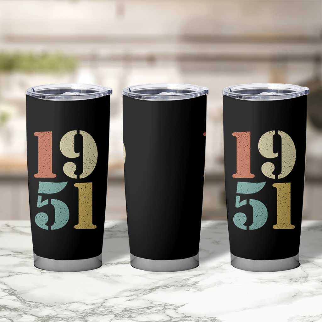 75th Birthday Tumbler Cup Classic Retro 1951 70 Year Old Gifts