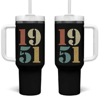 75th Birthday Tumbler With Handle Classic Retro 1951 70 Year Old Gifts