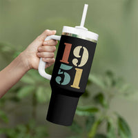 75th Birthday Tumbler With Handle Classic Retro 1951 70 Year Old Gifts