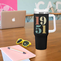 75th Birthday Tumbler With Handle Classic Retro 1951 70 Year Old Gifts