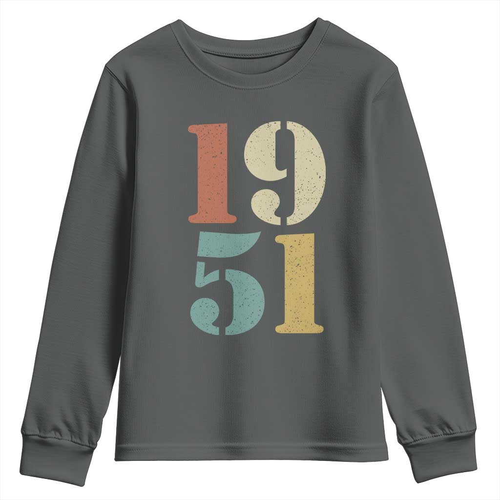 75th Birthday Youth Sweatshirt Classic Retro 1951 70 Year Old Gifts
