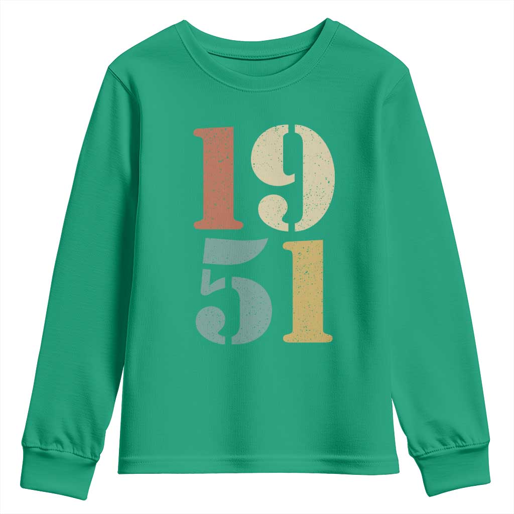 75th Birthday Youth Sweatshirt Classic Retro 1951 70 Year Old Gifts