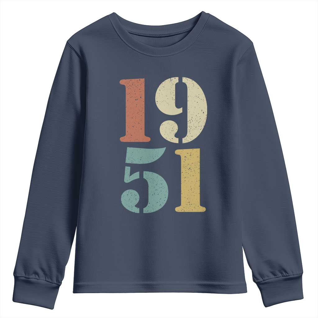 75th Birthday Youth Sweatshirt Classic Retro 1951 70 Year Old Gifts