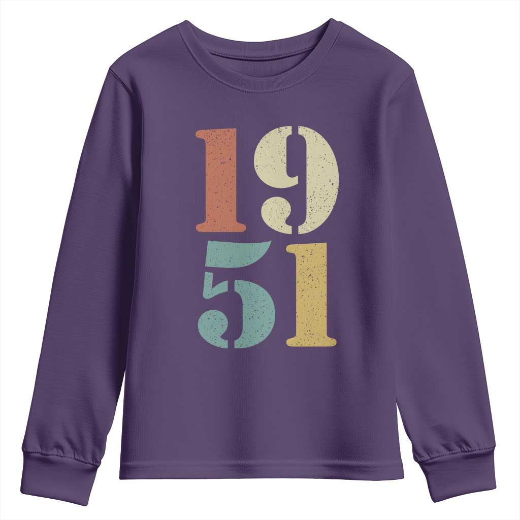 75th Birthday Youth Sweatshirt Classic Retro 1951 70 Year Old Gifts