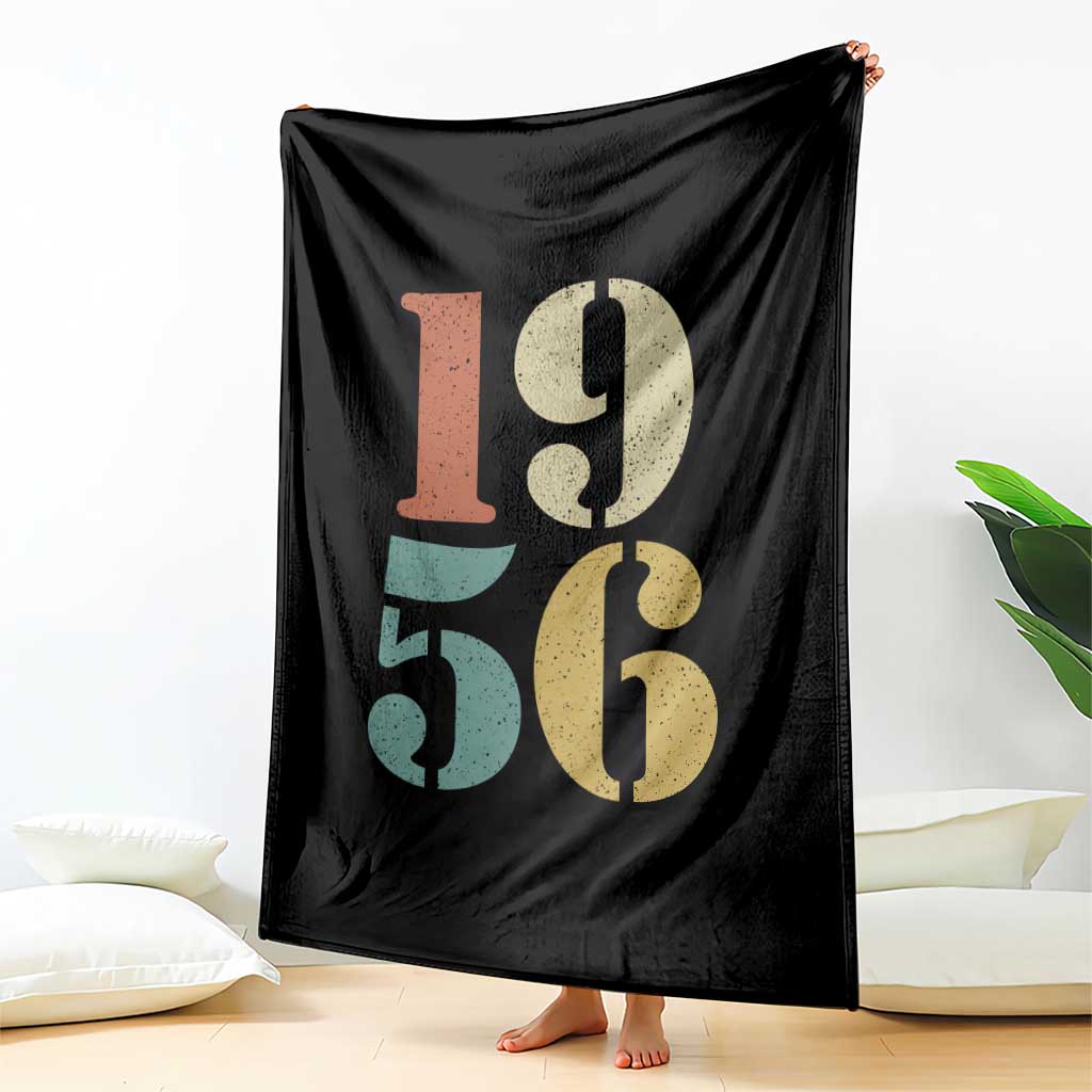 70th Birthday Throw Blanket Classic Retro 1956 70 Year Old Gifts