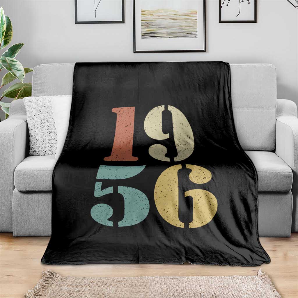 70th Birthday Throw Blanket Classic Retro 1956 70 Year Old Gifts