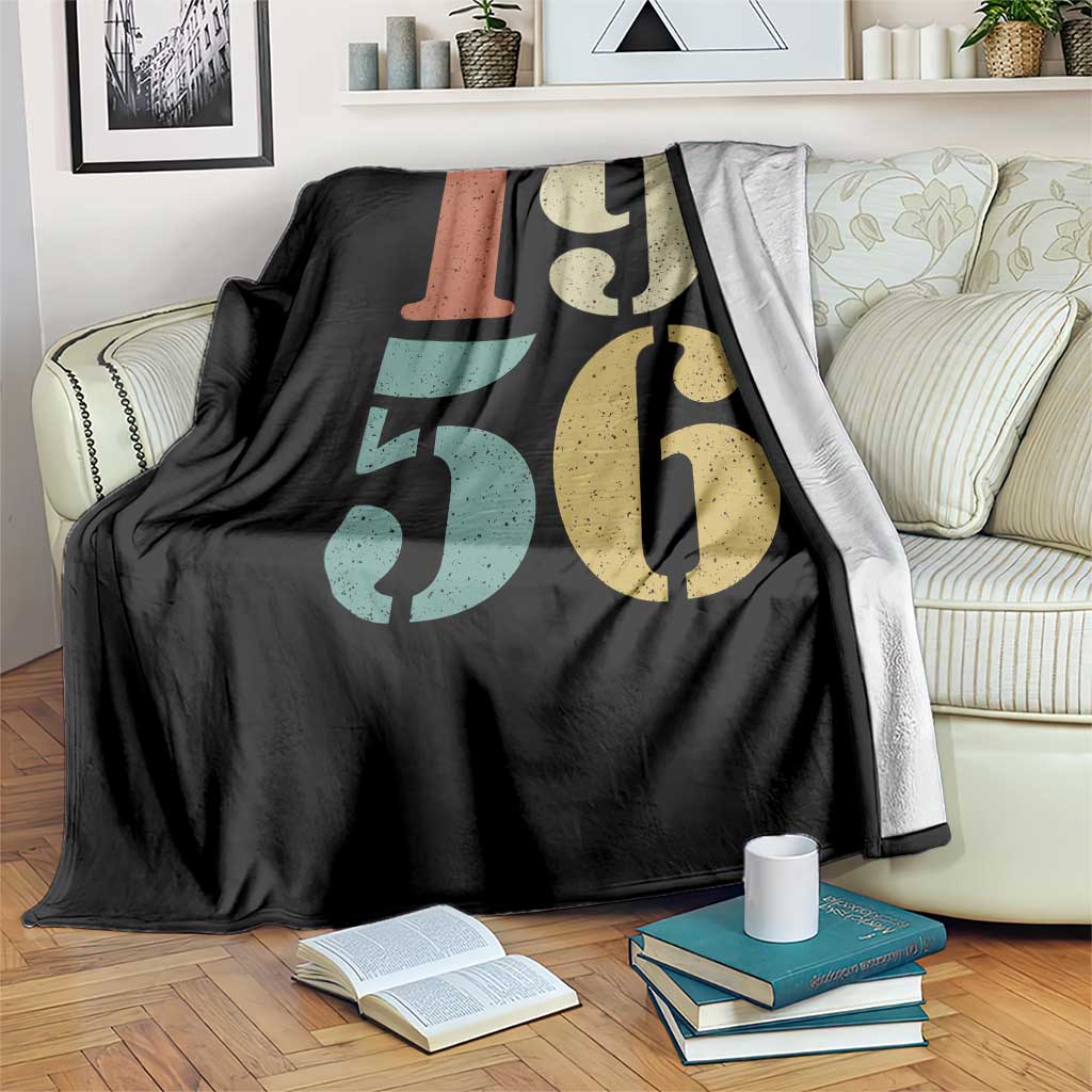 70th Birthday Throw Blanket Classic Retro 1956 70 Year Old Gifts
