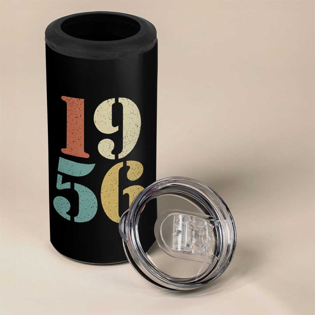 70th Birthday 4 in 1 Can Cooler Tumbler Classic Retro 1956 70 Year Old Gifts