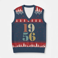70th Birthday V-Neck Knit Sweater Vest Classic Retro 1956 70 Year Old Gifts
