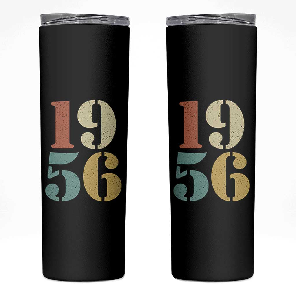 70th Birthday Skinny Tumbler Classic Retro 1956 70 Year Old Gifts