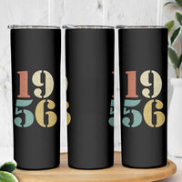 70th Birthday Skinny Tumbler Classic Retro 1956 70 Year Old Gifts